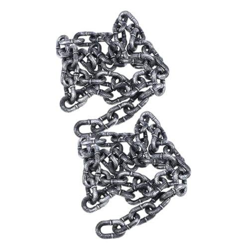 BESTonZON 2 Stück Teiliges Halloween Kunststoffkettenglied Deko Prop Fake Kette für Kostüm Party Cosplay und Gruseldekoration Vielseitig Einsetzbar für Halloween Events und Bühnenauftritte von BESTonZON