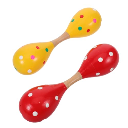 BESTonZON 2 Stück Teiliges Holz-Maracas für Erwachsene Doppelseitige Handrasseln mit Lebendigen Klängen Frühe Musikalische Rhythmisches Lernen Langlebiges Musikinstrument für Junge Mädchen von BESTonZON