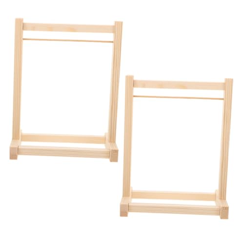 BESTonZON 2 Stück Teiliges Holz Puppen Kleiderständer Miniatur Puppenschrank Organizer Umweltfreundlich Dekorativ für Puppenhaus Möbel Fördert Kreativität und Ordnung bei Kindern von BESTonZON