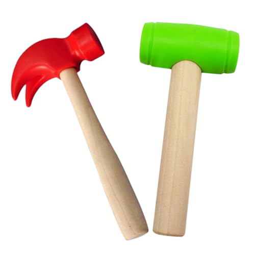 BESTonZON 2 Stück Teiliges Kinderspielzeug Hammer Simulation Holzklüpfel und Krallenhammer Tragbare Bunte Spielzeugwerkzeuge für Fantasievolles und Partyspaß BESTonZON 2 Stück Teiliges Kinderspielzeug Hammer Simulation Holzklüpfel und Krallenhammer Tragbare Bunte Spielzeugwerkzeuge für Fantasievolles und Partyspaß von BESTonZON