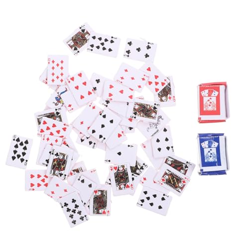 BESTonZON 2 Stück Teiliges Kleiner Spielkarten aus Robustem Material Vielseitig für Brettspiele Puppenhaus Deko und Kartenspiele Geeignet für Erwachsene und Familien Zufälliger Stil von BESTonZON