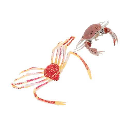 BESTonZON 2 Stück Teiliges Krabbenspielzeug aus PVC Realistische Nachbildung Kindersicher Bunte Meeresbewohner-Figuren für Frühkindliche Bildung und Kreative Rollenspiele von BESTonZON