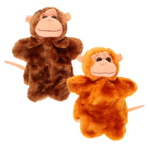 BESTonZON 2 Stück Teiliges Lebensechte Handpuppen Affen Plüschspielzeug für Storytime Puppen zur Eltern Junge Mädchen bindung Weiches Detailreiches Handspielzeug mit Hoher Elastizität BESTonZON 2 Stück Teiliges Lebensechte Handpuppen Affen Plüschspielzeug für Storytime Puppen zur Eltern Junge Mädchen bindung Weiches Detailreiches Handspielzeug mit Hoher Elastizität von BESTonZON