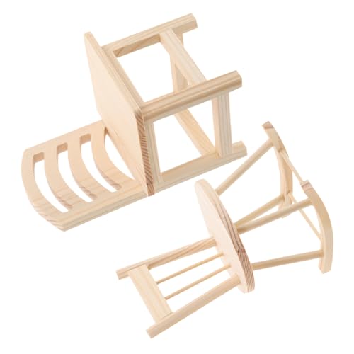 BESTonZON 2 Stück Teiliges Mini Holz Schaukelstuhl für Puppenhaus Dekoration DIY Kit Handgefertigte Miniatur Möbel Kreatives Bastelspielzeug Sicher und Fördernd für Mädchen von BESTonZON