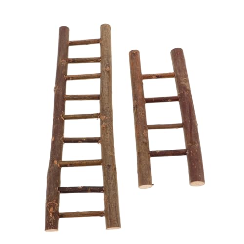 BESTonZON 2 Stück Teiliges Mini Holzleiter Stabile Miniatur Holzleiter mit Realistischer Verarbeitung Langlebig und Vielseitig für Puppenhaus DIY Zubehör Dekoration für Miniatur Landschaft von BESTonZON