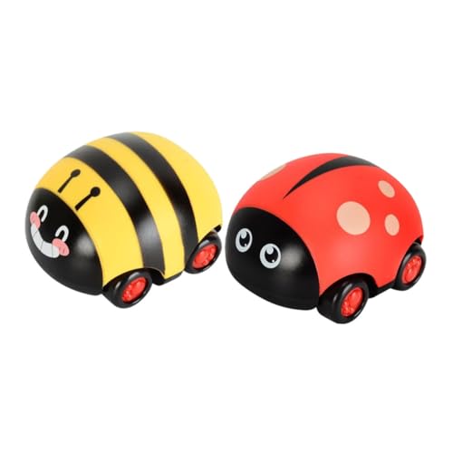 BESTonZON 2 Stück Teiliges Mini Pull Back Auto Friktionsspielzeug für Kleinkinder Cartoon Tier Motorisch Förderndes Party Leicht Tragbare Kinderfahrzeuge Geschenkidee für Junge Mädchen von BESTonZON