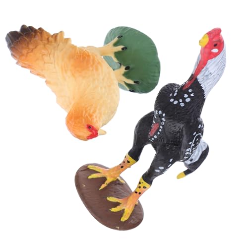 BESTonZON 2 Stück Teiliges Miniatur Bauernhof Huhn Figuren Realistische Henne und Hahn Pädagogische Tiermodelle für Gartenlandschaft und Heimdekoration BESTonZON 2 Stück Teiliges Miniatur Bauernhof Huhn Figuren Realistische Henne und Hahn Pädagogische Tiermodelle für Gartenlandschaft und Heimdekoration von BESTonZON