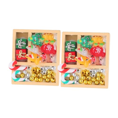 BESTonZON 2 Stück Teiliges Miniatur Mini Dollhouse Candy Festliche Weihnachtsdekoration Bunte Fake Candys Kreatives Zubehör für Puppenhaus Feiertagsatmosphäre von BESTonZON