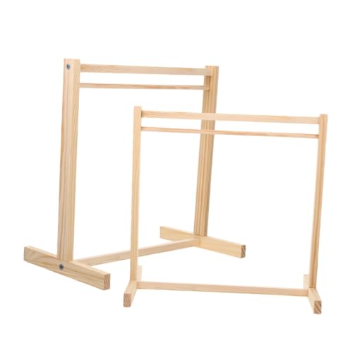 BESTonZON 2 Stück Teiliges Puppen Kleiderständer aus Stabilem Holz Garderobe für Puppenkleidung Runder Fein Polierter Holz Kleiderbügel für Puppenhaus und Kleidung Aufbewahrung von BESTonZON