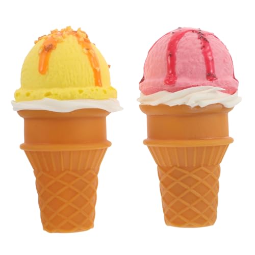 BESTonZON 2 Stück Teiliges Realistische Eistüten Attrappe aus Detailgetreue Imitation von Eiscreme Kugeln Leichtes Dekorationsmodell für Fotografie Schaufenster und Ladenpräsentation von BESTonZON