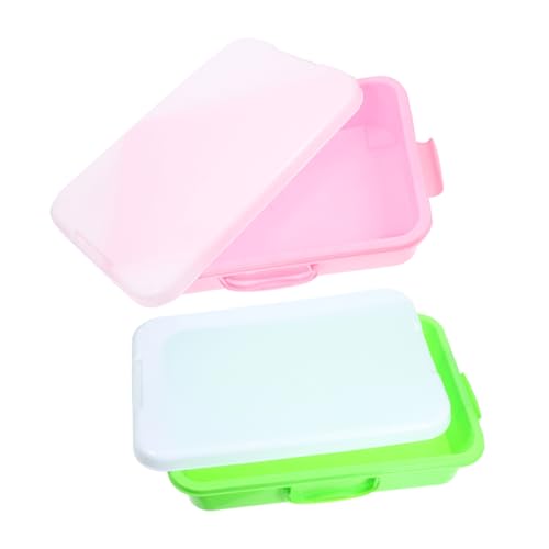 BESTonZON 2 Stück Teiliges Sandspielset mit Deckel und Griff Tragbarer Kunststoff Sandkasten für Aufbewahrungsbox für Perlen und Bastelbedarf Kompakte Mobile Sandwanne von BESTonZON