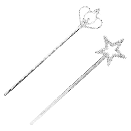 BESTonZON 2 Stück Teiliges Silberne mit Stern Krone Langlebig Detailreich Verarbeitet Einzigartiges Design Multifunktional für Mädchenkostüme Geburtstags und Halloween Party Zubehör von BESTonZON