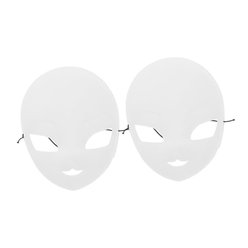BESTonZON 2 Stück Unbemalte Weiße Diy Vollmaske Leere Masken zum Bemalen für Erwachsene für Karneval Halloween und Maskeraden Aus PVC Bequem und Vielseitig Zufällige Farbe von BESTonZON