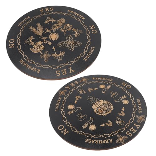 BESTonZON 2 Stück Weissagungs-informationstafel Led-Schild Briefbrett Geist Retro Kristalle Und Edelsteine Pendel-antworttafel Planke Welle Spiel Stangen Tarottisch Stand Black Hölzern BESTonZON 2 Stück Weissagungs-informationstafel Led-Schild Briefbrett Geist Retro Kristalle Und Edelsteine Pendel-antworttafel Planke Welle Spiel Stangen Tarottisch Stand Black Hölzern von BESTonZON