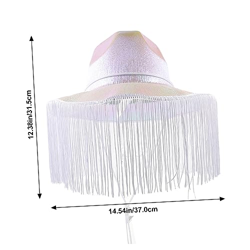 BESTonZON 2 Stück Western Style Cowboy Hüte Verstellbare Leichte Baumwoll Hüte mit Bunten Fransen für Westernpartys Halloween Cosplay Karneval und Festdekoration für Damen und Herren von BESTonZON
