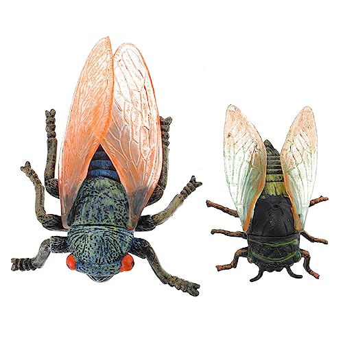 BESTonZON 2 Stück Wilde Insektenspielzeuge Zikade-Aktionsmodell Zikade-Ornament Insekten Naturgetreue Insektenmodelle kinderspielzeug Lernen simuliertes von BESTonZON