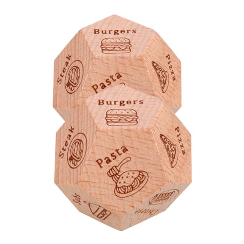 BESTonZON 2 Stück Würfel Food Decider Dice aus Stabilem Material Kreatives Essens-entscheidungs-Spiel für Freunde Familie Reise Handliche Pocket Dice für Einfache Mahlzeitenwahl von BESTonZON