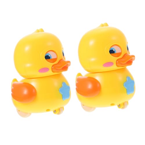 BESTonZON 2 Stück kleine Ente entwicklung kindliche entwicklung spielzeuge für Fun Toy uhrwerk Cartoon- zum Aufziehen Plastik Yellow von BESTonZON