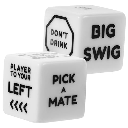 BESTonZON 2 Stücke Acryl Spaß Trinken Spiele Trinken Karte Spiele Weiß Spiel Nacht Würfel Spiel Requisiten von BESTonZON