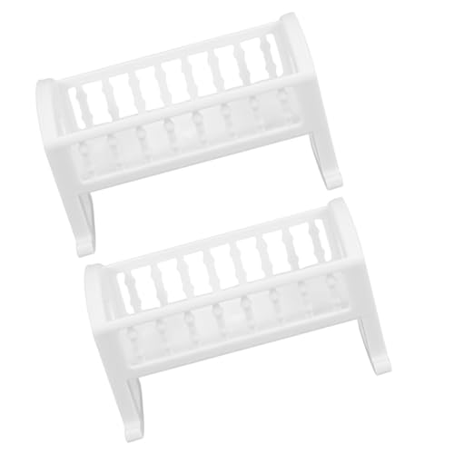 BESTonZON Miniatur-babypuppen-Kinderbett-Set 2-teilig Weiß Miniatur-Bett Spielzeug Für Puppenhaus Zubehör Für Jungen Und Mädchen Fantasievolles Spielen von BESTonZON