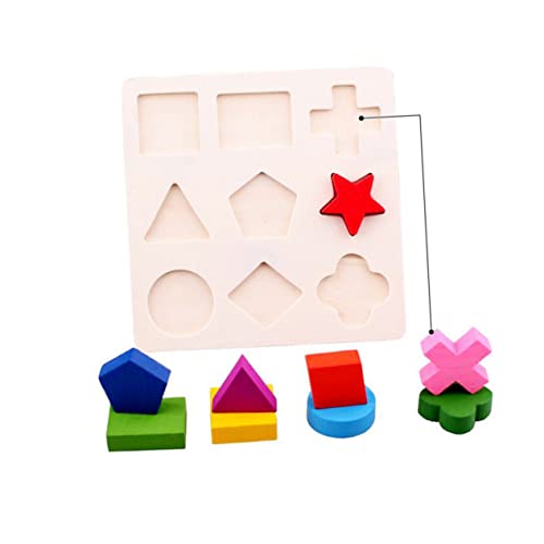 BESTonZON 2 Stücke Lernspielzeug Geometrische Form Puzzleplatte für Frühes Lernen Kreatives Holzspielzeug zur Formenerkennung und Farbverknüpfung für Spielerisches Lernen von Jungen und BESTonZON 2 Stücke Lernspielzeug Geometrische Form Puzzleplatte für Frühes Lernen Kreatives Holzspielzeug zur Formenerkennung und Farbverknüpfung für Spielerisches Lernen von Jungen und von BESTonZON