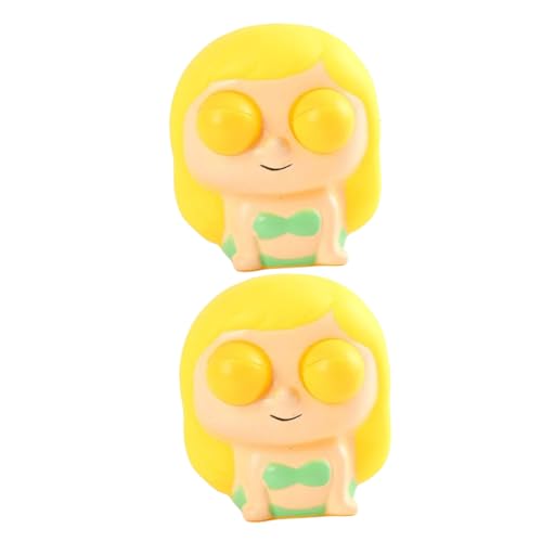 BESTonZON 2 Stücke Prise Musik Für Angstlinderung Entzückendes Squeeze- Zum Stressabbau Neuheit Dehnbares Kleine Meerjungfrauenspielzeuge PVC Yellow von BESTonZON
