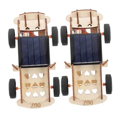 BESTonZON 2 Stücke Solarbetriebene Teiliges Auto Bausatz Stem Lernspielzeug für Nachhaltiges Wissenschaftsexperiment DIY Modellbausatz mit Langlebigen Komponenten für Schulprojekte und von BESTonZON