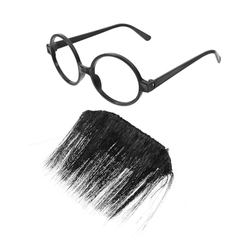 BESTonZON Künstlicher Bart 2 Teiliges Set Fake Bart Und Brille Für Kostüme Realistischer Kunstbart Und Brillenrahmen Für Cosplay Und Halloween Perfekt Für Partys Und Verkleidungen Falscher Bart von BESTonZON