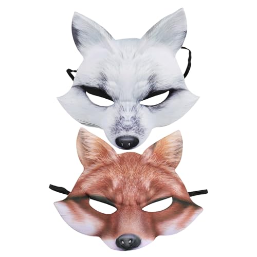 BESTonZON 2-teilige Fuchsmaske: Kostüm-EVA-Tier-Halloween-Maske – Halloween-Maskenball-Kostümzubehör – Karnevals-Maskenball-Zubehör BESTonZON 2-teilige Fuchsmaske: Kostüm-EVA-Tier-Halloween-Maske – Halloween-Maskenball-Kostümzubehör – Karnevals-Maskenball-Zubehör von BESTonZON