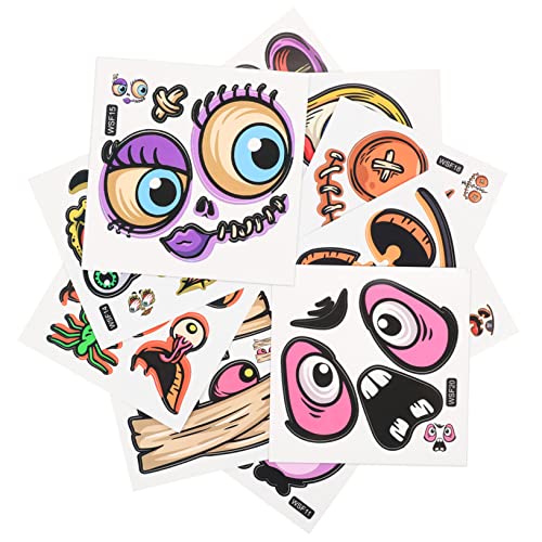 BESTonZON 20 Blätter Halloween Aufkleber Nagelaufkleber Dekorative Ausdrucksaufkleber DIY Ausdrucksaufkleber Ausdrucks Halloween Aufkleber Horror Ausdruck DIY Aufkleber DIY von BESTonZON