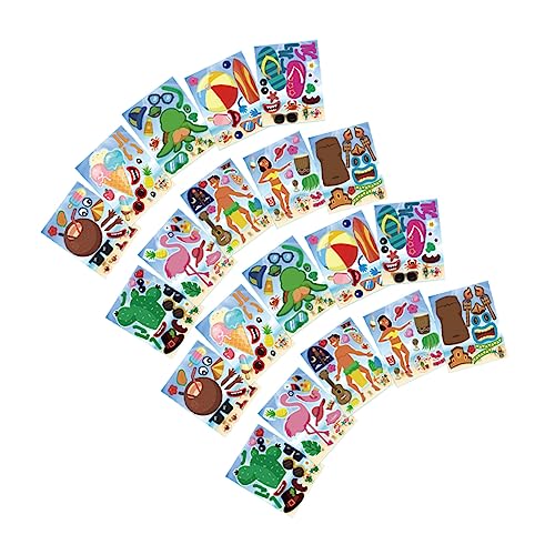 BESTonZON 20 Blätter Hawaii-Aufkleber bastelset basteln für Geschenkanhänger Aufkleber Hawaii-Party-Aufkleber Hawaii Aufkleber Dekoration 80 g beschichtetes Papierpapier von BESTonZON