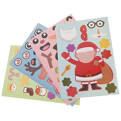 BESTonZON 20 Blätter Weihnachtsaufkleber Schneemann DIY Aufkleber Elch Aufkleber Festlicher Dekorativer Aufkleber Kindergeschenk Aufkleber Zum Thema Weihnachten Abnehmbarer Aufkleber Papier von BESTonZON