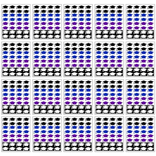 BESTonZON 20 Blatt Abschlusskappen Sticker Selbstklebende Aufkleber für Studenten Belohnungssticker für Abschlussfeiern Aufkleber pro Blatt pro Packung von BESTonZON