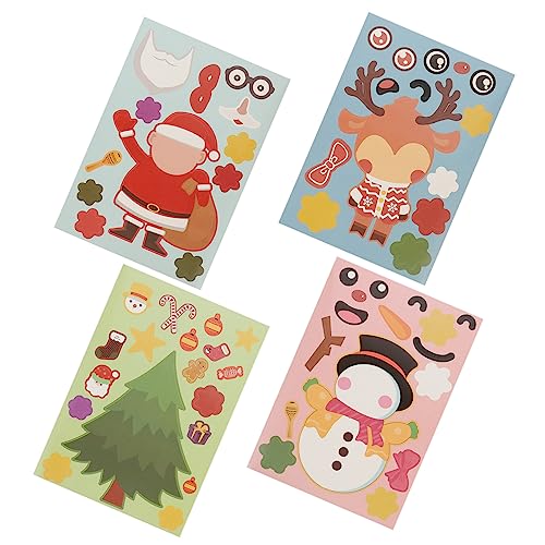 BESTonZON 20 Blatt Weihnachten Puzzle-Aufkleber Aufkleber Cartoon Weihnachtsaufkleber von BESTonZON