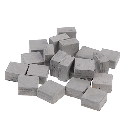 BESTonZON 20 STK Simulierte Ziegel Puppenhausfliesen Mini-zementsteine Miniatur DIY Stein Mikro-landschaftsdekoration Maßstabsgetreue Mauersteine Zubehör Für Mikrolandschaften Ton Grey von BESTonZON