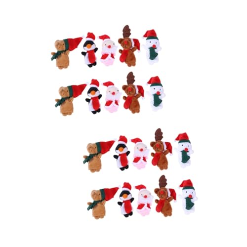 BESTonZON 20 Stck. Teiliges Weihnachts Fingerpuppen Set mit Santa Elch Schneemann Bunte Cartoon Handpuppen für Pädagogisch für Geschichten Adventskalender Weihnachten BESTonZON 20 Stck. Teiliges Weihnachts Fingerpuppen Set mit Santa Elch Schneemann Bunte Cartoon Handpuppen für Pädagogisch für Geschichten Adventskalender Weihnachten von BESTonZON