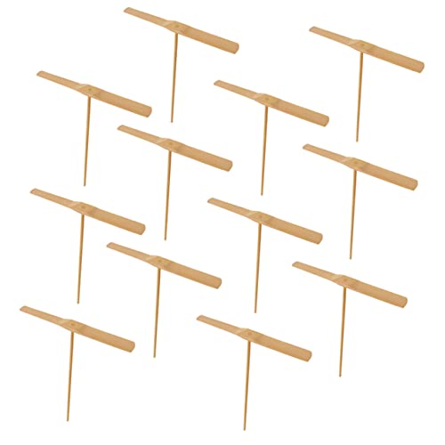 BESTonZON 20 Stück Bambus-Libelle Schwebender Fußball Raketenspielzeug Propellerspielzeug Handhubschrauberspielzeug Libelle Fliegendes Libelle Mit Der Hand Reiben Khaki von BESTonZON