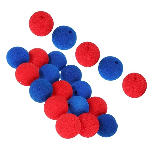 BESTonZON 20 Stück Clownnasen aus Schwamm Rote und Blaue Dekorative Clown Nasen Leichte Party und Cosplay Requisiten für Karneval Maskerade und Rollenspiel BESTonZON 20 Stück Clownnasen aus Schwamm Rote und Blaue Dekorative Clown Nasen Leichte Party und Cosplay Requisiten für Karneval Maskerade und Rollenspiel von BESTonZON