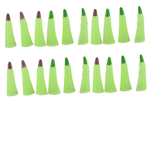 BESTonZON 20 Stück Halloween aus grünem Kunststoff für Erwachsene Halloween-Nagelabdeckungen Halloween Costume Halloween Kleidung Rollenspiel Hexennägel Zombie-Nägel-Abdeckung von BESTonZON