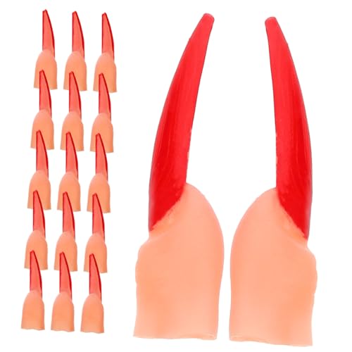 BESTonZON 20 Stück Halloween schminke Halloween Make up Halloween Horror Halloween Nail Art Streich klein Halloween-Hexenfinger Fingernagel für Cosplay Plastik rot von BESTonZON