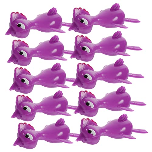 BESTonZON 20 Stück Katapult-Küken- hühner stressabbau Klebriges Kinderspielzeug Stress-Relax- Cartoon-Huhn- Vinyl Violett von BESTonZON