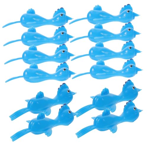 BESTonZON 20 Stück Katapult-Küken- hühner stressabbau kindergeburtstags mitgebsel Dehnbare Fingerspielzeuge Fingertiere Kinderspielzeug Vinyl Sky-Blue von BESTonZON