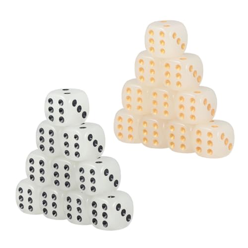BESTonZON 20 Stück Leuchtwürfel mit runden Ecken würfelunterlage photostickomni leicht dekoringe dekorative zã¤UNE Spaß Datum lustiges Spiel Würfelspiel Requisite leuchtende Würfel Acryl von BESTonZON