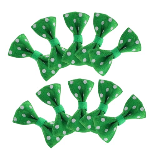 BESTonZON 20 Stück Mini Fliege Für Puppen Mini Verzierung Puppenkostüm Zubehör Puppenkrawatte Puppenkostüm Dekoration St Patricks Day Krawatte Puppen Bastelbedarf Grünes Polyester von BESTonZON