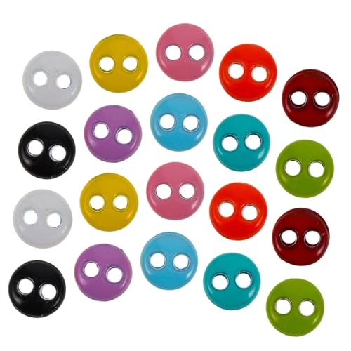 BESTonZON 20 Stück Mini Knöpfe aus Kunststoff Winzige Zwei Puppenknöpfe für DIY Puppenkleidung Ultrasmall Miniaturen für Detailreiche Puppenoutfits von BESTonZON