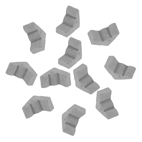 BESTonZON 20 Stück Mini-Steine Zubehör Für Den Puppenhausgarten Winzige Ziegel Mini-bausteine Ziegel Für Den Garten Kleine Miniatur Spielzeugbausteine Spielzeugsteine Ziegelhandwerk Ton Grey von BESTonZON