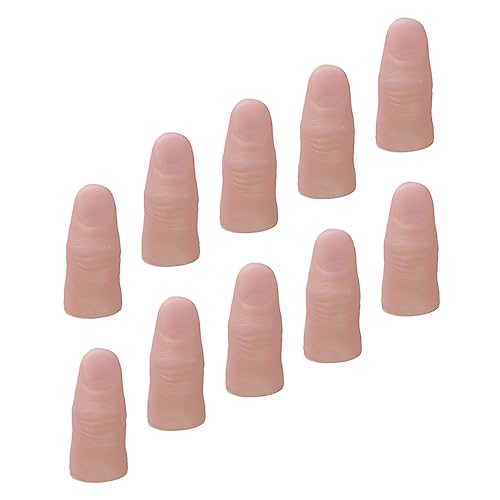 BESTonZON 20 Stück Simulations Finger Binden Pressnagelverpackung Fingerpuppen Klebrige Hände Tipps Zur Nagelanzeige Zehe Aufkleber Nägel Trick Fingerspielzeug Zappeln Griff Kieselgel von BESTonZON