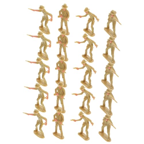 BESTonZON 20 Stück Teiliges Cowboy Miniatur Figuren Hohe Western Cowboy Modelle mit Detailreicher Gestaltung für Mikrolandschaft Sandtisch und Schulprojekte Realistische Western Figuren für von BESTonZON