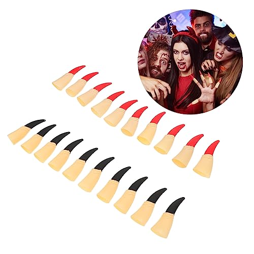 BESTonZON 20 Stück Teiliges Halloween Fingernagel Falsche Fingerkrallen Kompatibel mit Natürlichen und Künstlichen Nägeln Rot Schwarz Kostümzubehör für Hexen Zombies Halloween Partys und BESTonZON 20 Stück Teiliges Halloween Fingernagel Falsche Fingerkrallen Kompatibel mit Natürlichen und Künstlichen Nägeln Rot Schwarz Kostümzubehör für Hexen Zombies Halloween Partys und von BESTonZON