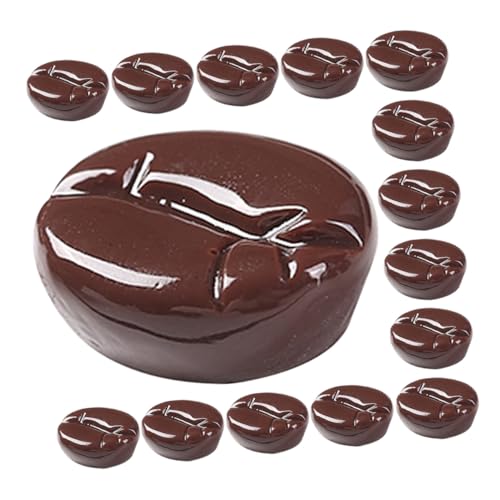 BESTonZON 20 Stück Teiliges Künstliche Kaffeebohnen Charm Realistische Simulation Haltbares DIY Bastelzubehör für Handyhüllen Fotorequisiten Hochzeits und Partydekorationen von BESTonZON